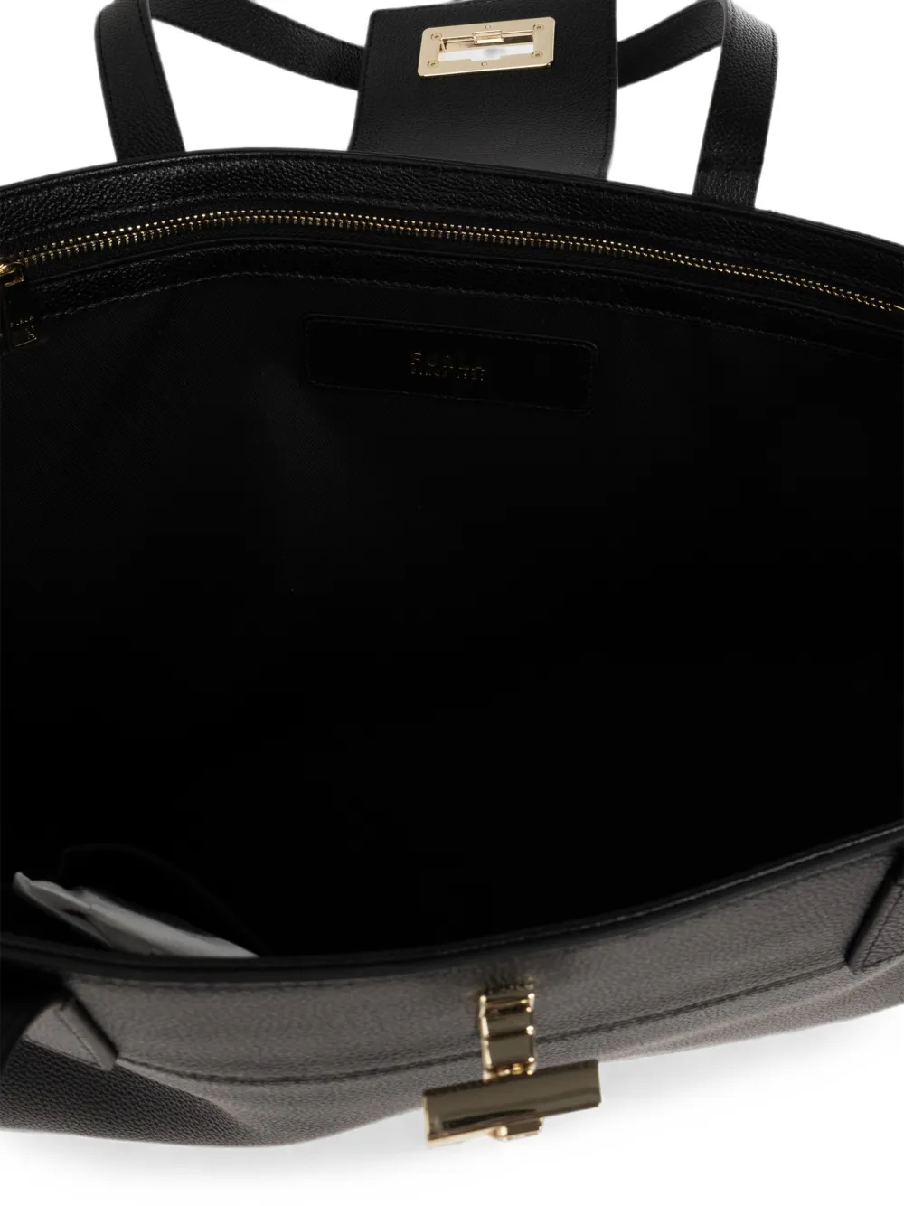 Furla Grote Amelia leren schoudertas Zwart