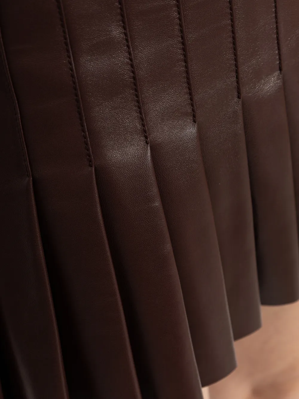 Alexander McQueen Leren mini-plooirok Bruin