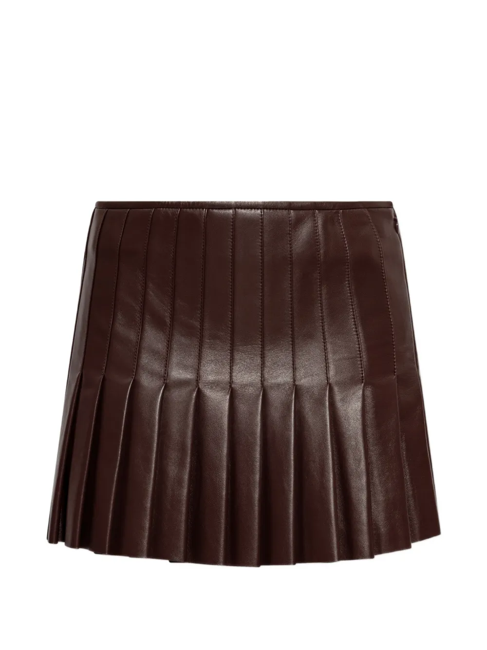 Alexander McQueen Minigonna plissettata in pelle - Marrone