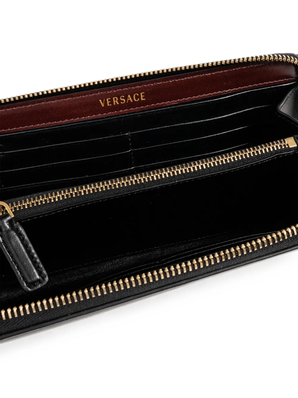 Versace Severine leren portemonnee Zwart