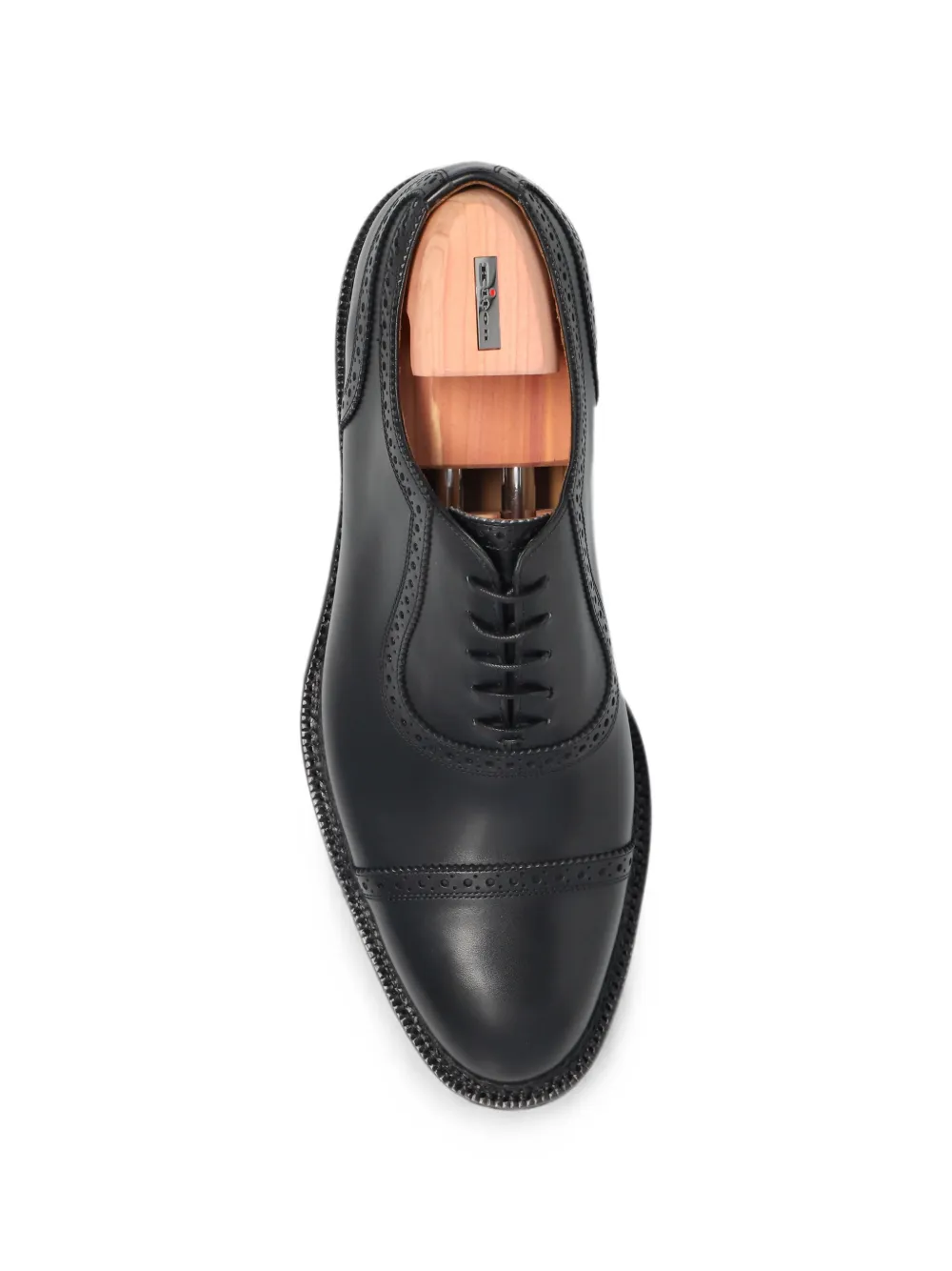 Kiton brogue-detail lace-up Oxford shoes Zwart