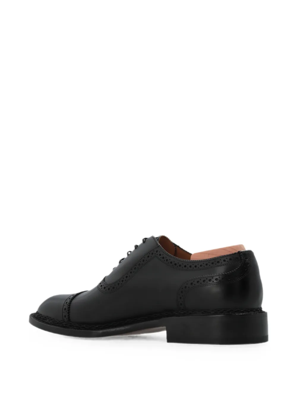Kiton brogue-detail lace-up Oxford shoes Zwart