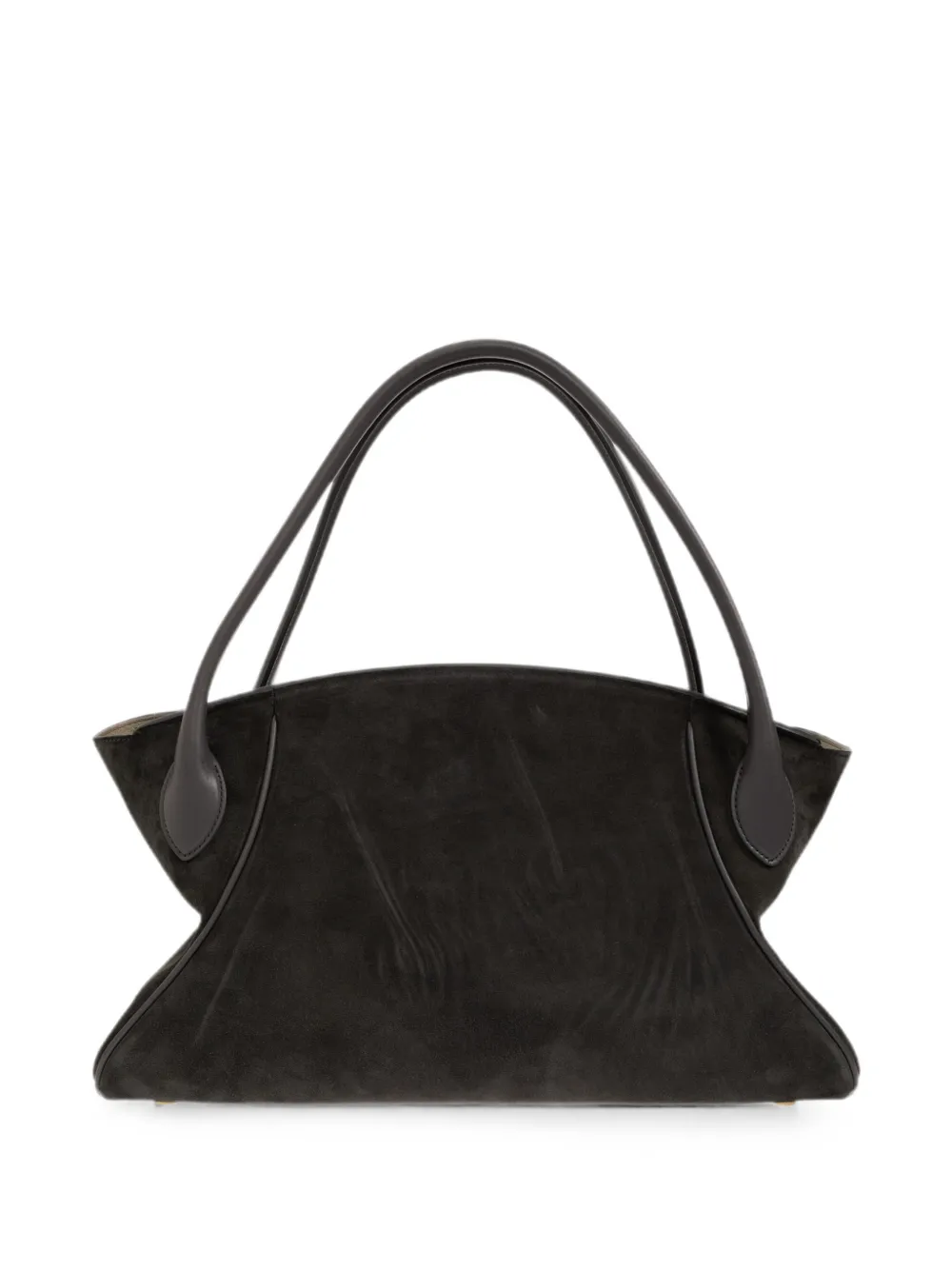 Balmain Kleine Pulse Day suède shopper met hangslotdetail Grijs