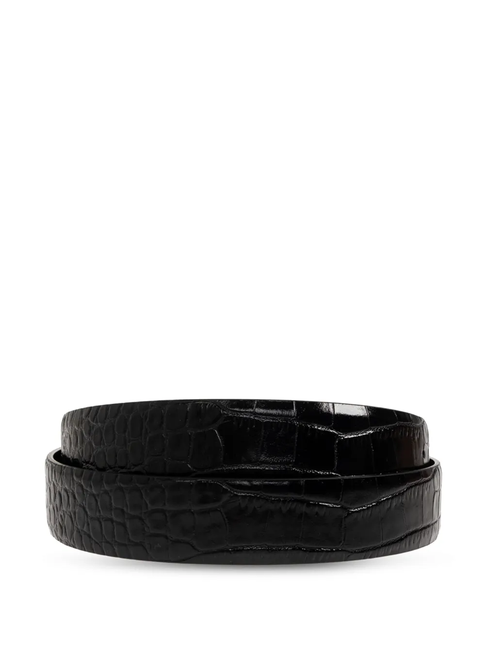 TOM FORD Croc-effect Leather Belt in Black, view 2