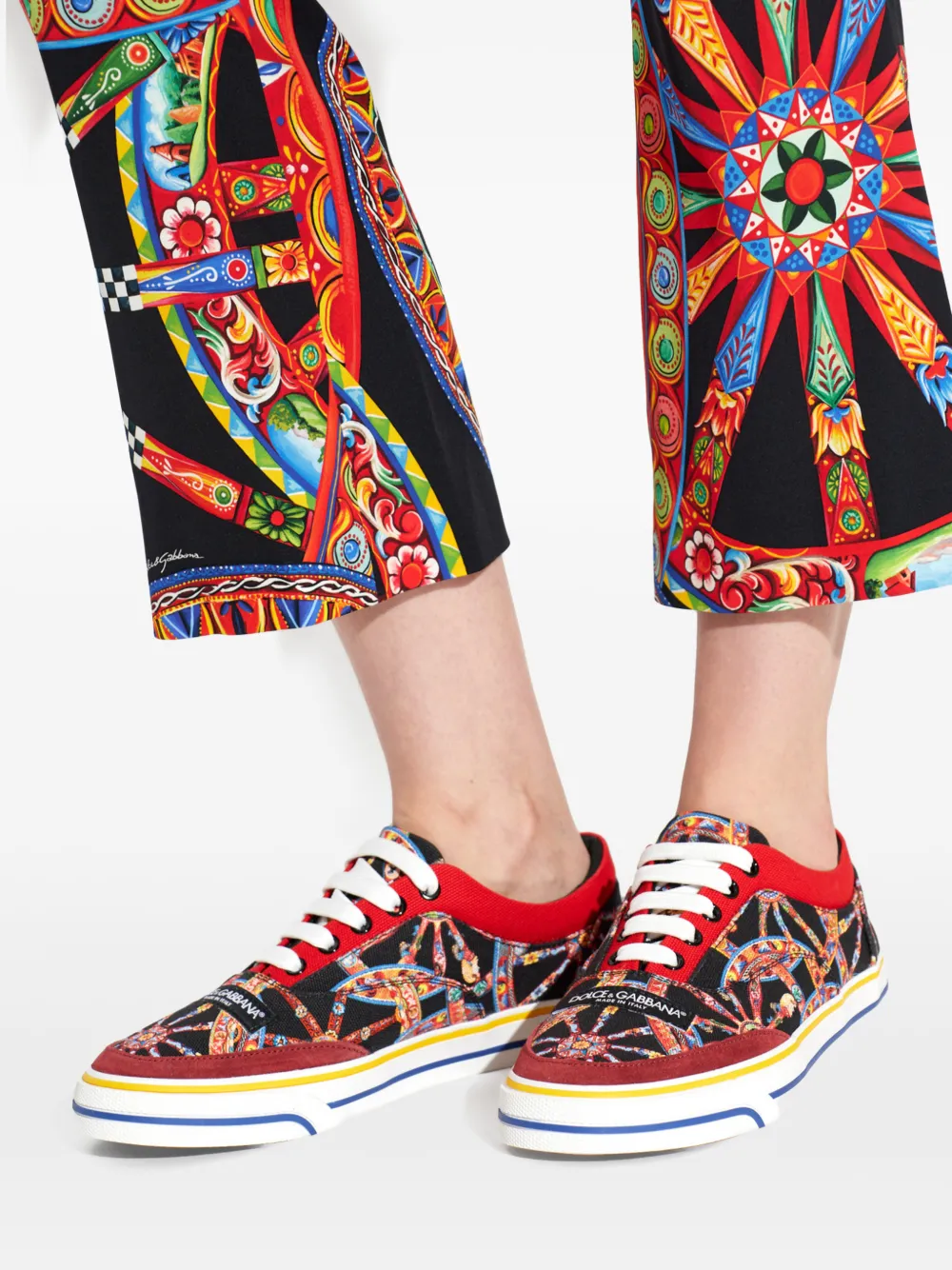 Dolce & Gabbana Carretto-print sneakers Zwart