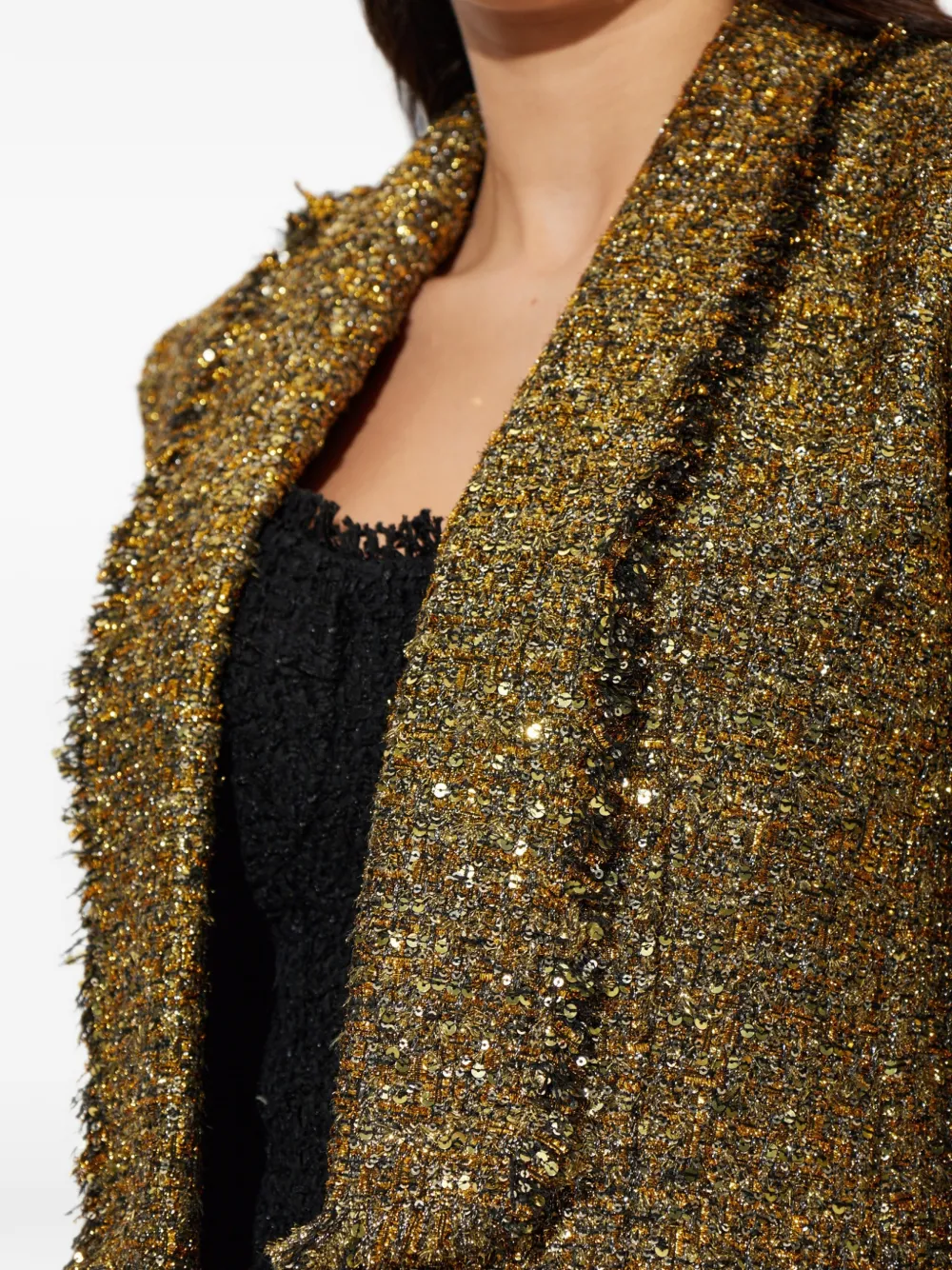 Balmain Tweed blazer verfraaid met pailletten Goud