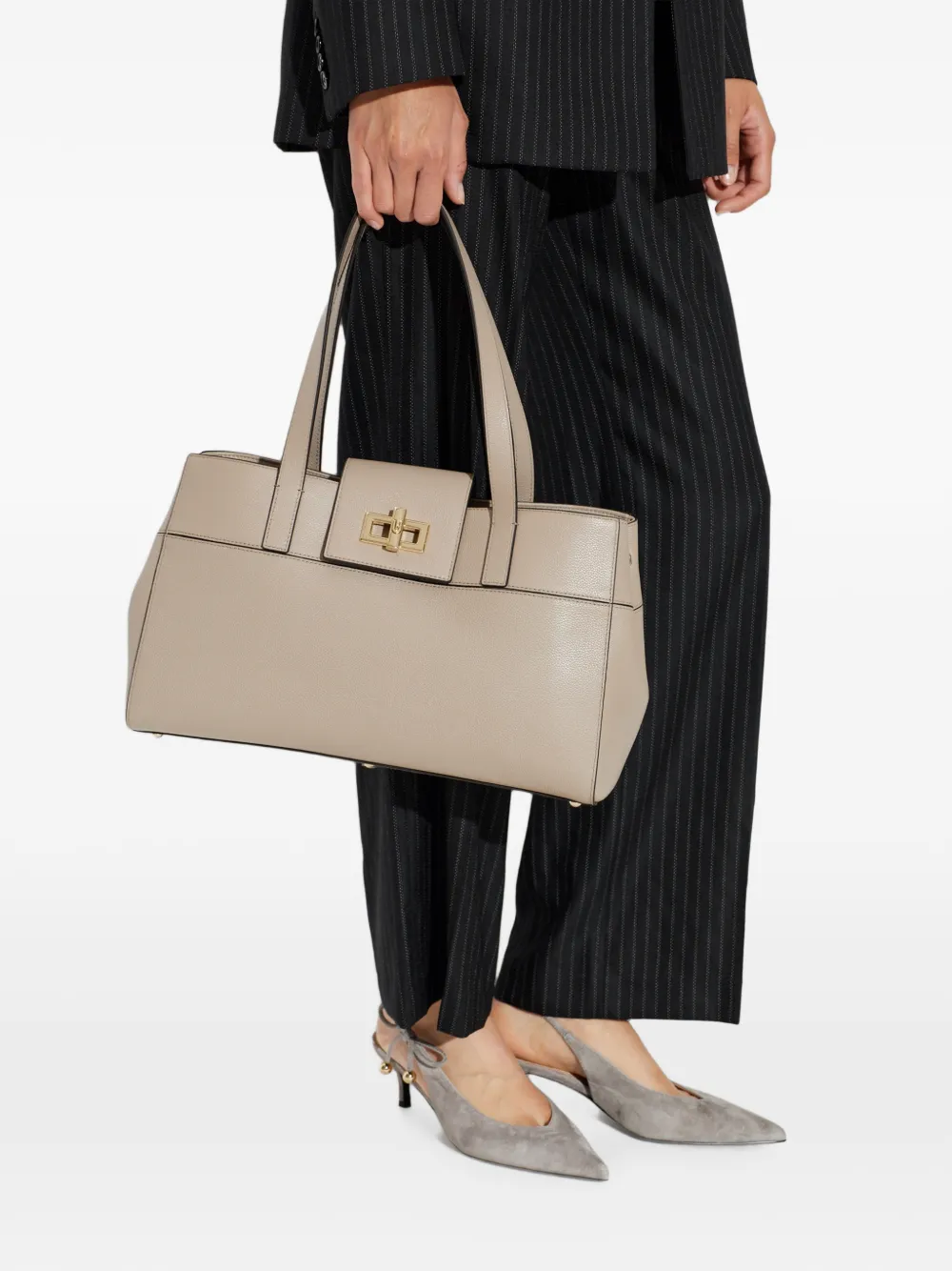 Furla Amelia leren schoudertas Beige