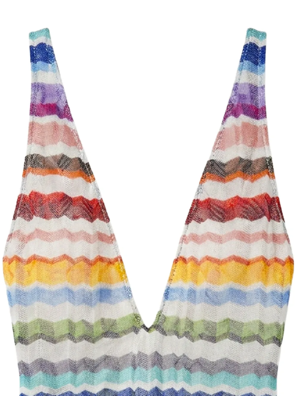 Missoni Badpak met zigzag-patroon en V-hals Wit
