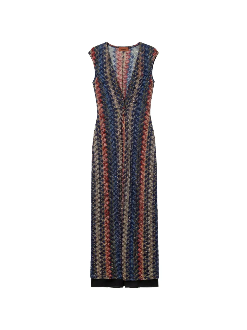 Missoni metallic-knit cap-sleeve maxi dress - Blau