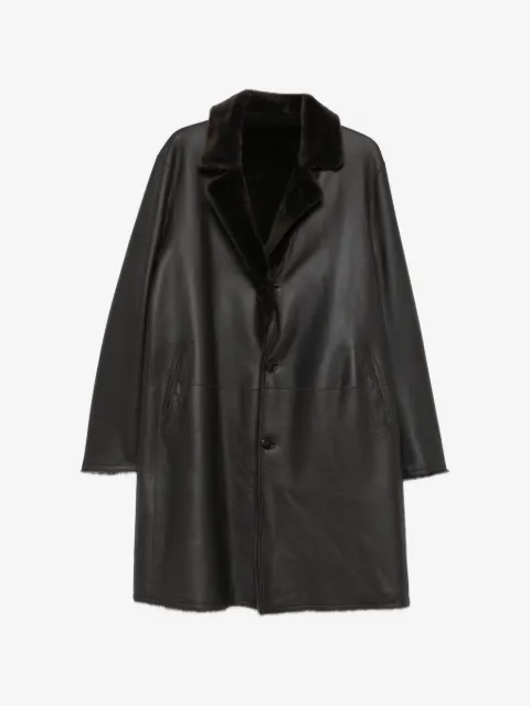 Manzoni 24 buttoned leather coat