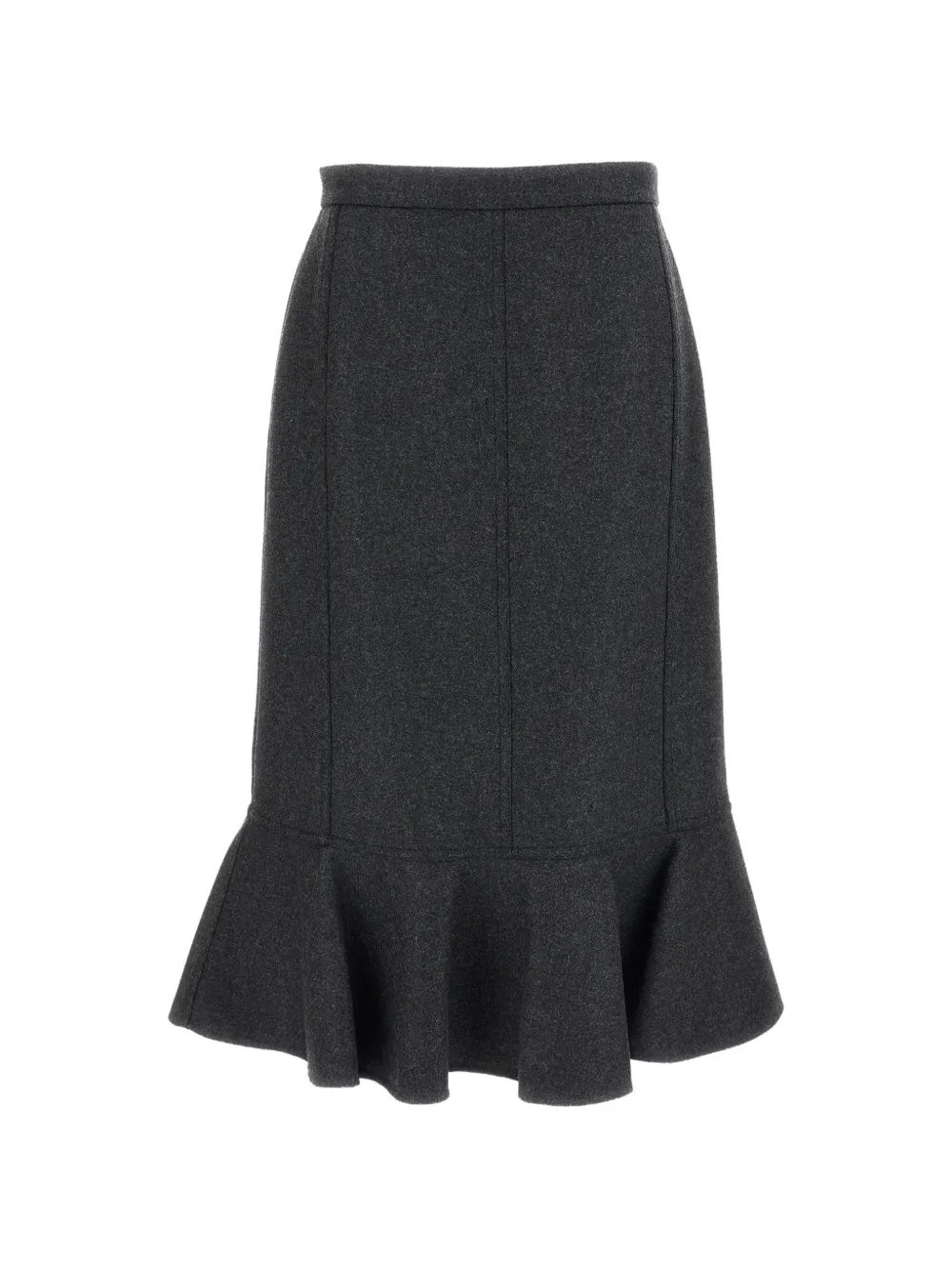 Plan C ruffled-hem midi skirt - Grau