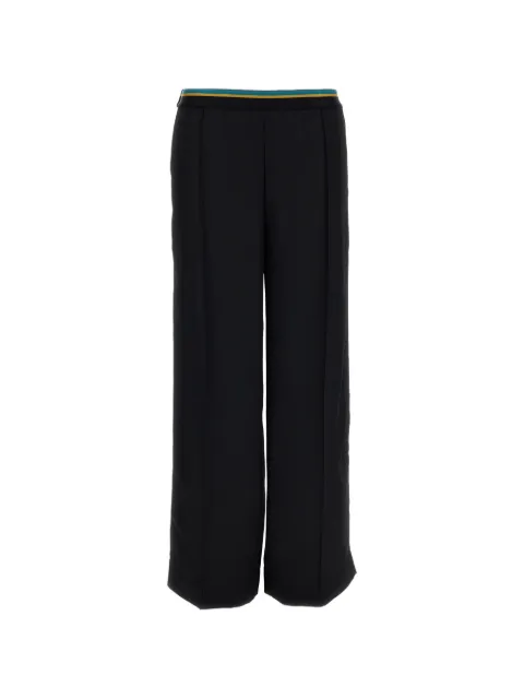 Plan C elasticated-waistband straight-leg trousers
