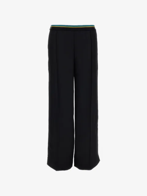 Plan C elasticated-waistband straight-leg trousers