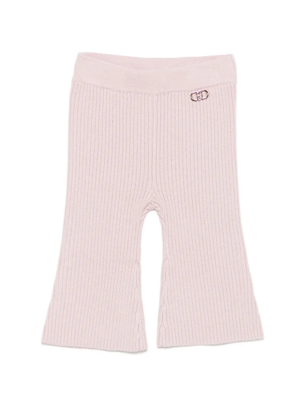 Liu Jo Kids ribbed-knit flared trousers - Rosa