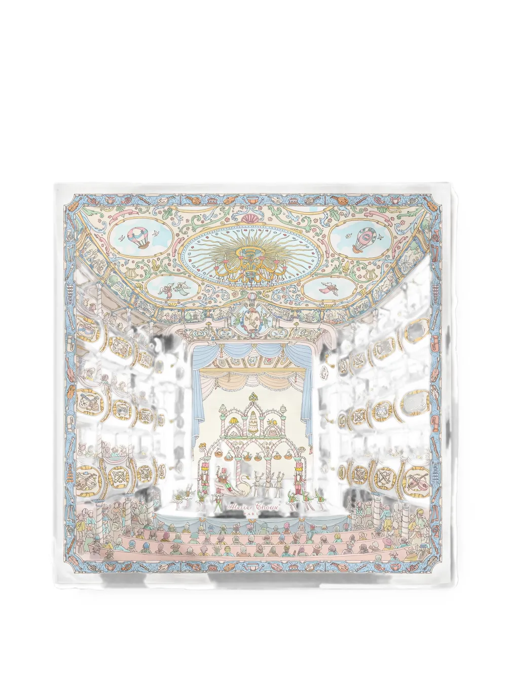 Atelier Choux Nutcracker illustration-print square blanket - Toni neutri