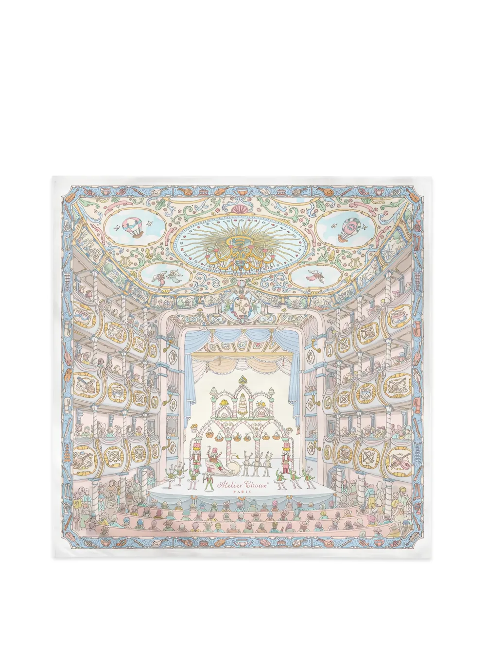 Atelier Choux Nutcracker illustration-print square blanket - Toni neutri