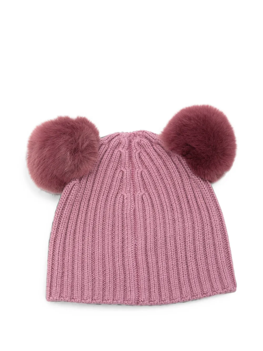 Liu Jo Kids Ribgebreide muts met pompon Roze