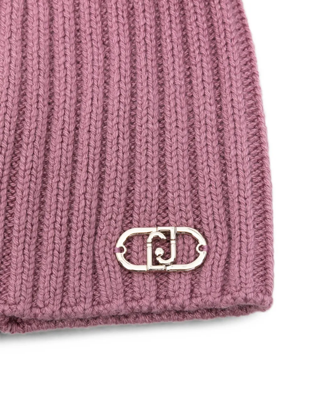 Liu Jo Kids Ribgebreide muts met pompon Roze