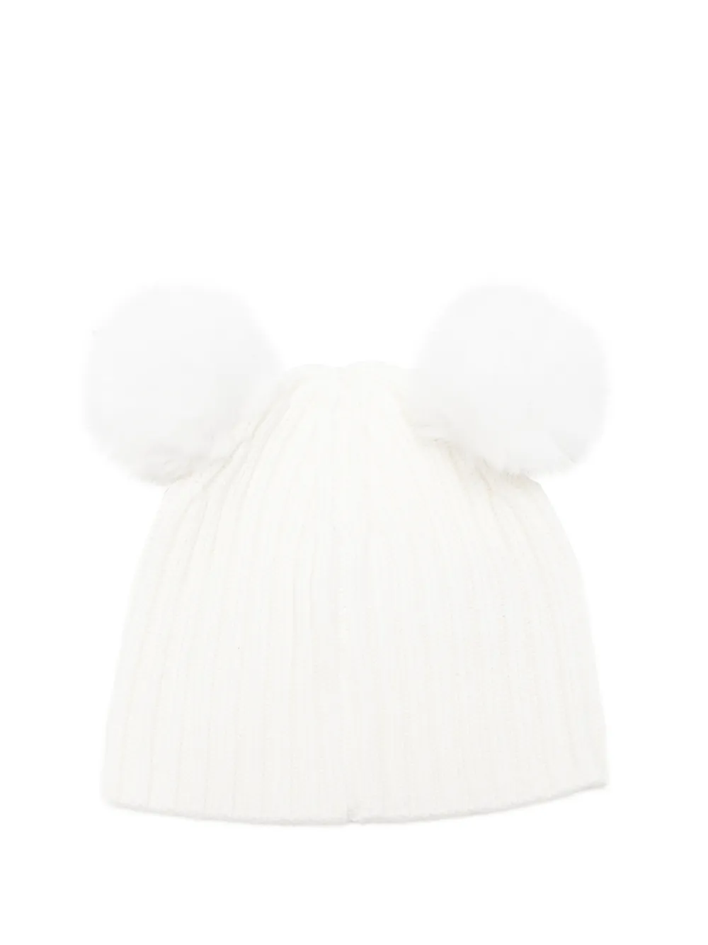 Liu Jo Kids Geribbelde muts met pompon Wit