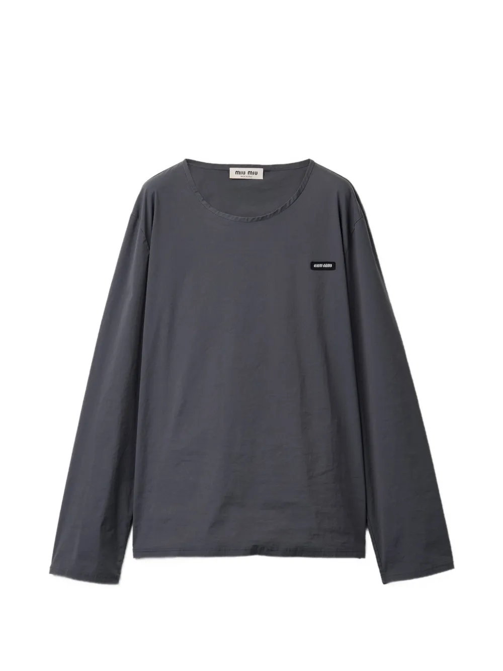 Miu Miu stretch poplin top - Grigio