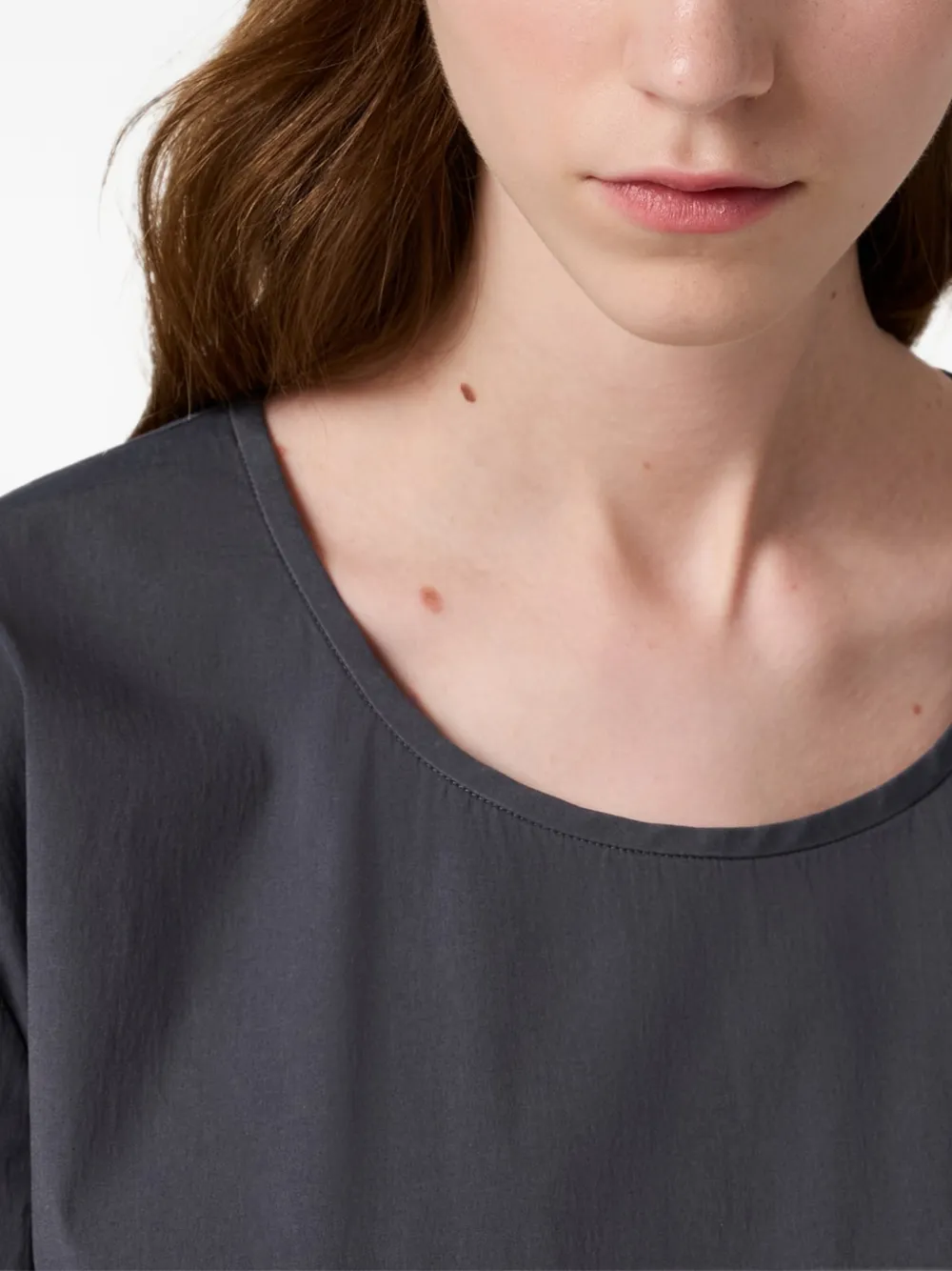 Miu Stretch popeline top Grijs