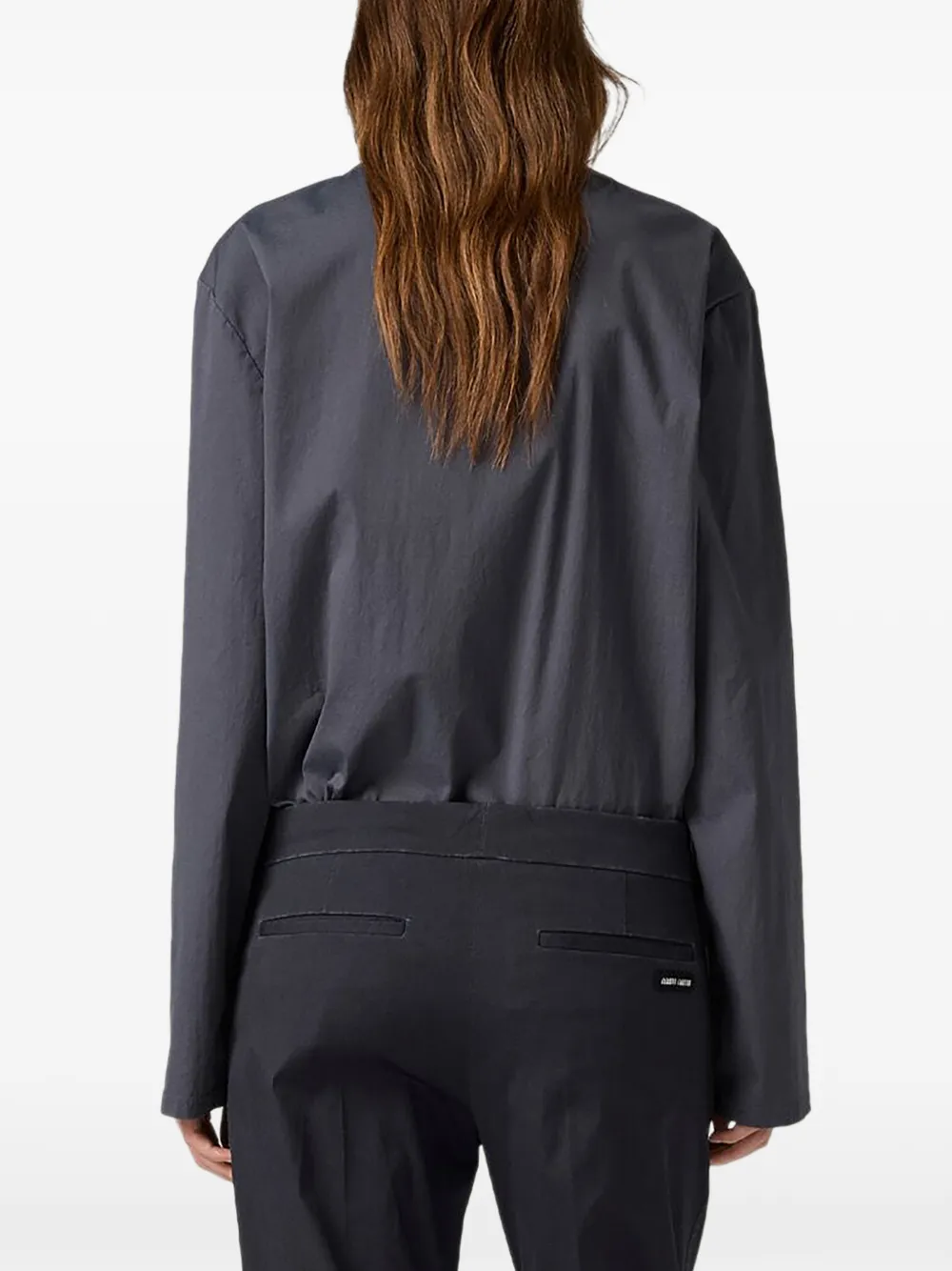 Miu Stretch popeline top Grijs
