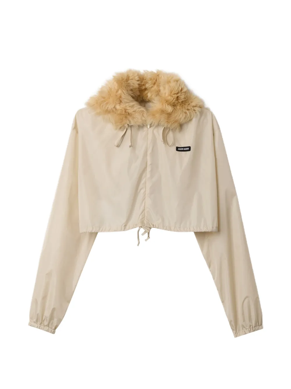 Miu Miu technical fabric and shearling windbreaker - Toni neutri