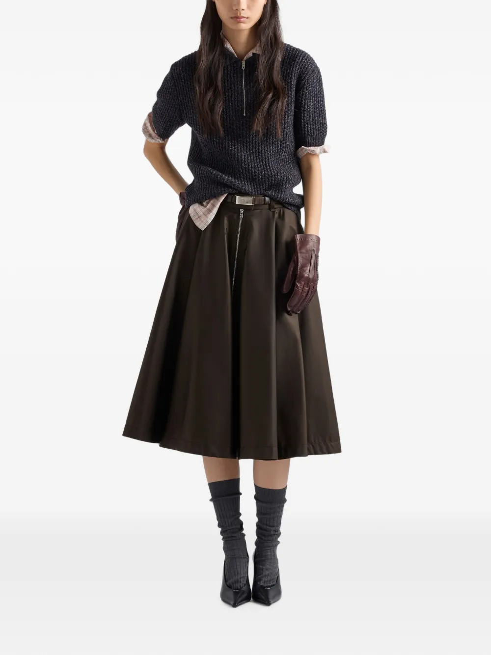 Prada Re-Nylon rok Bruin