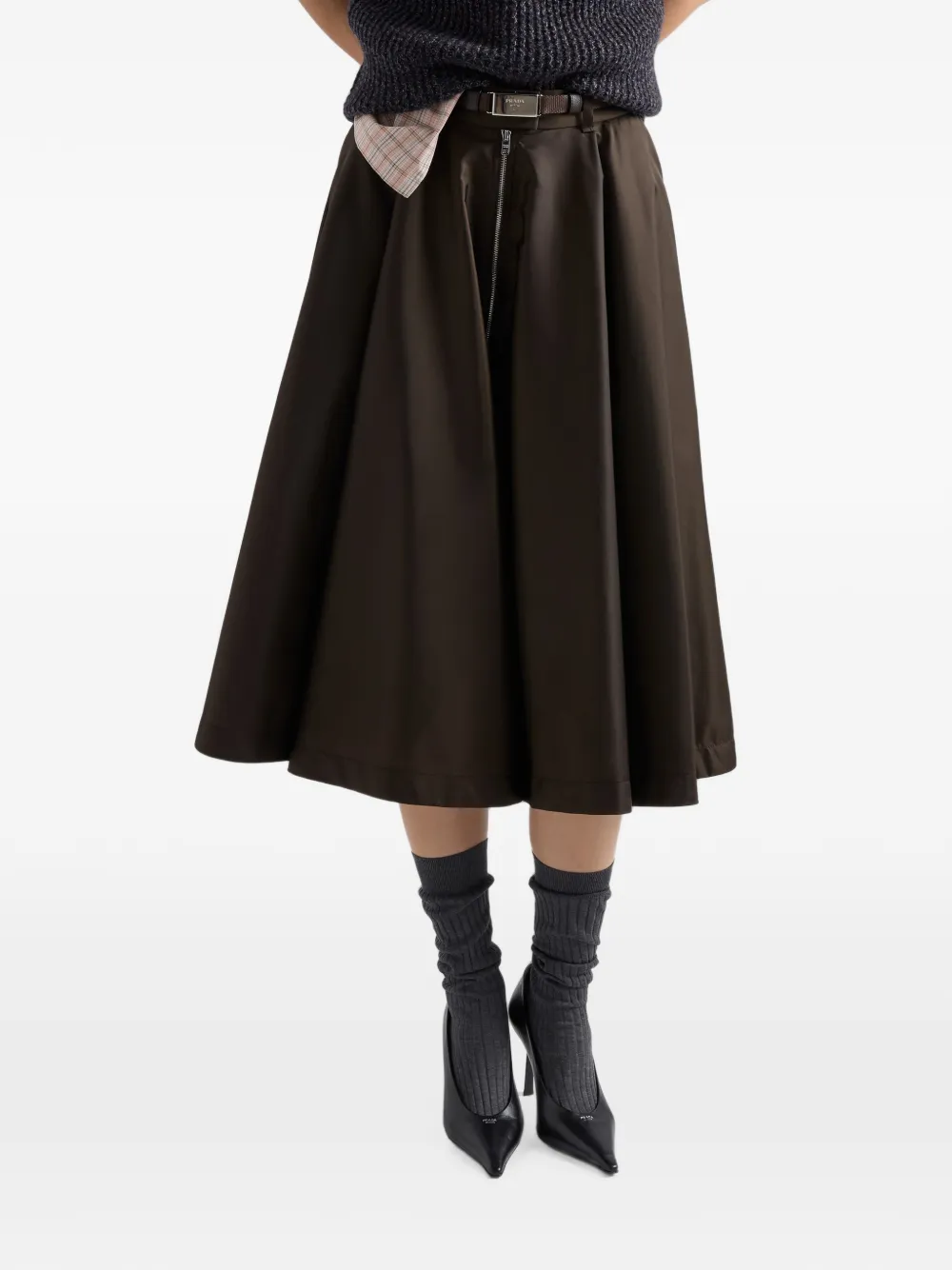 Prada Re-Nylon rok Bruin