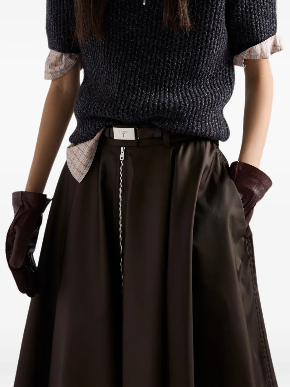 Prada Re-Nylon rok Bruin