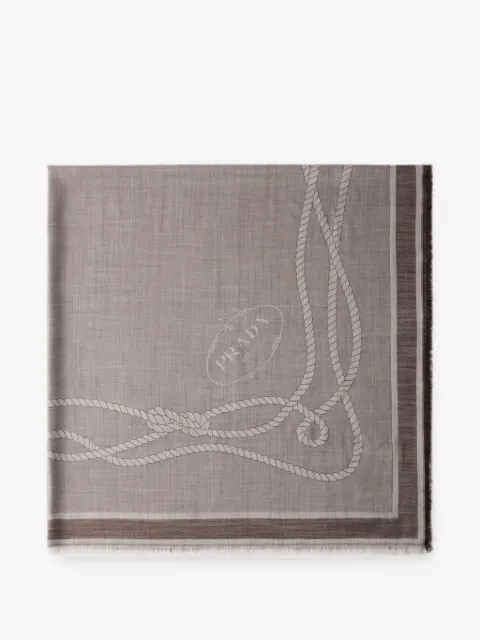 Prada silk, cashmere and wool jacquard shawl