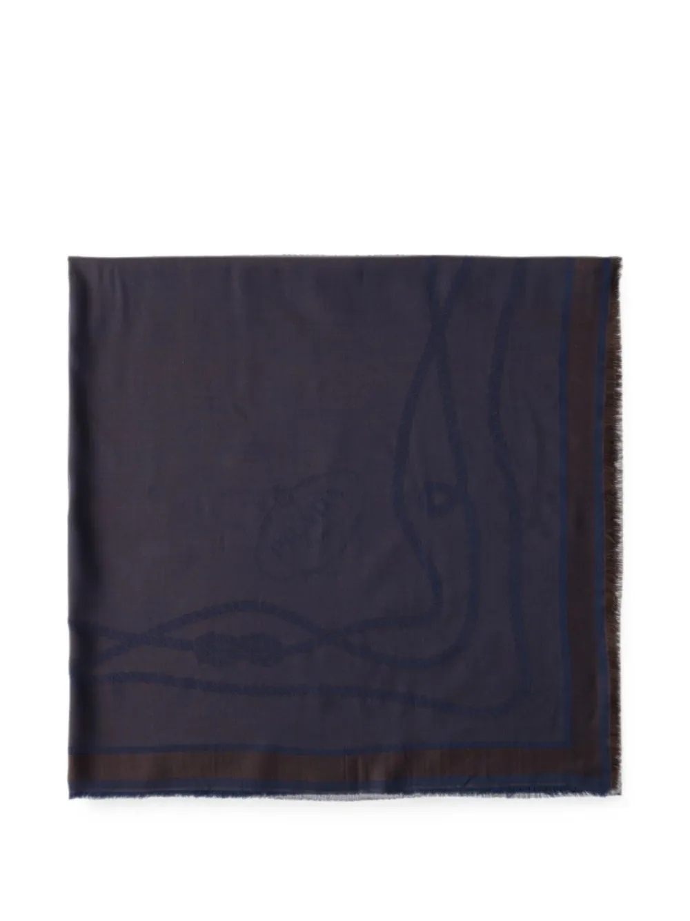 Prada silk, cashmere and wool jacquard shawl - Marrone