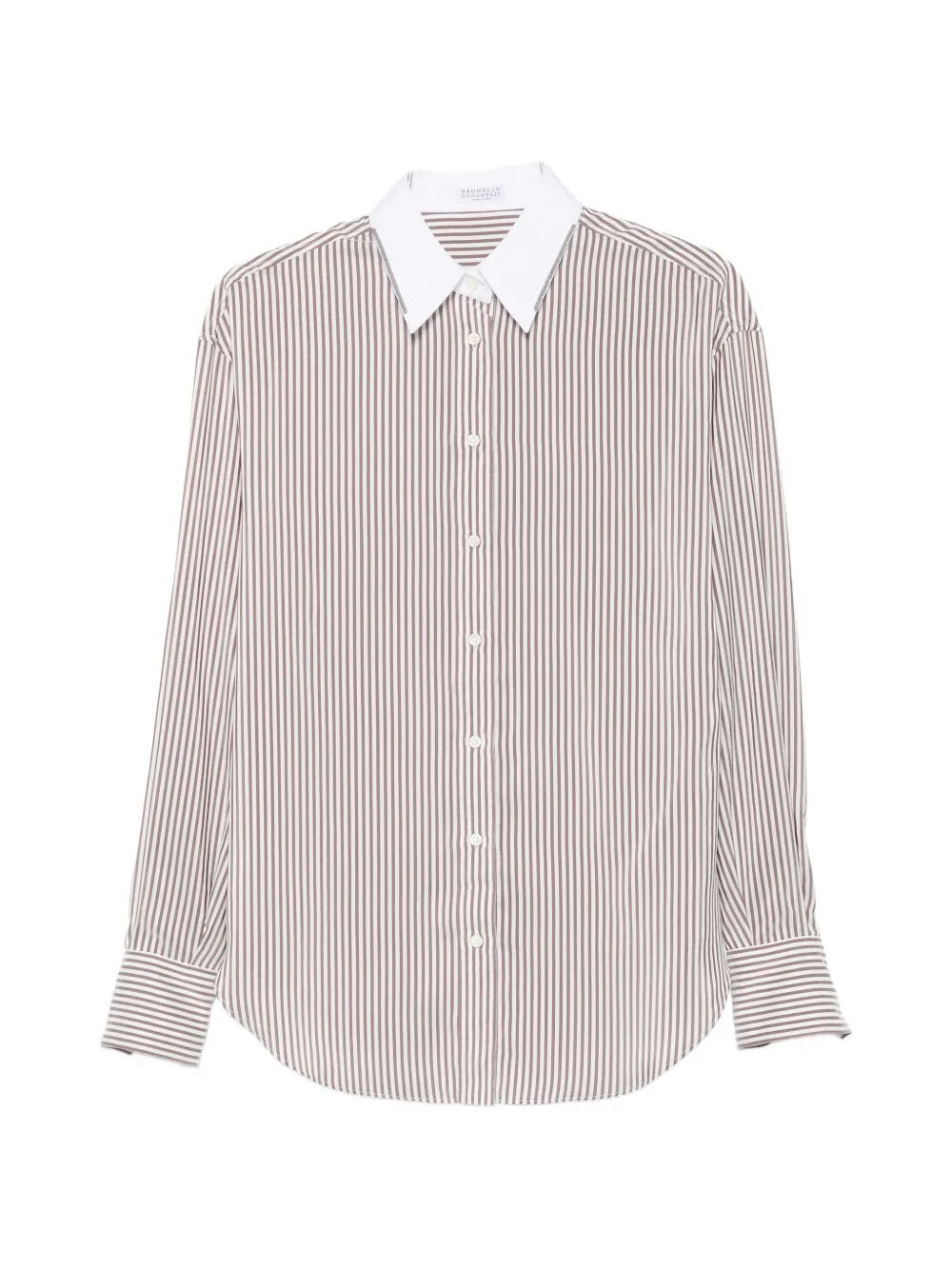 Brunello Cucinelli Monili striped silk shirt - Toni neutri