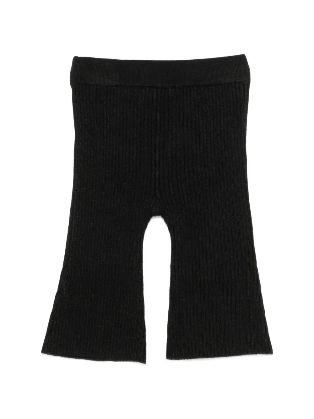 Liu Jo Kids Geribbelde broek met logoplakkaat Zwart