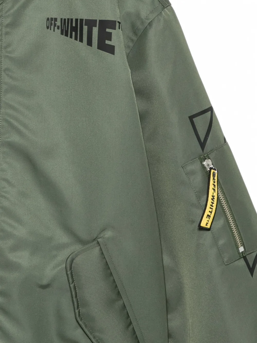 Off-White Kids Bomberjack met capuchon Groen