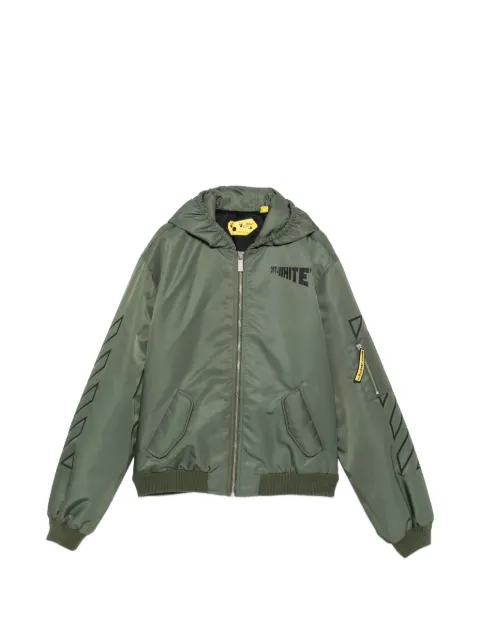 Off-White Kids logo-print hooded bomber jacket