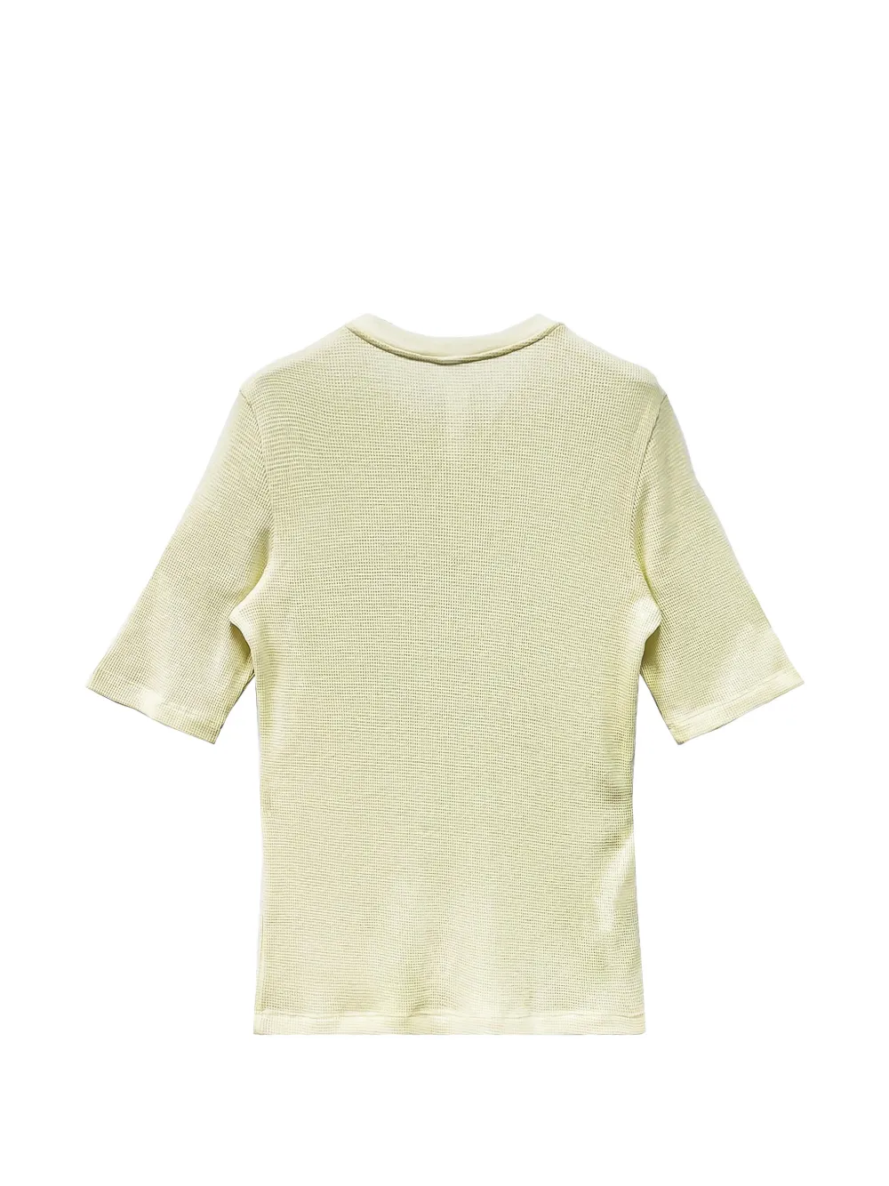 Chrome Hearts CH Letter Waffle Henley T-shirt met korte mouwen Beige