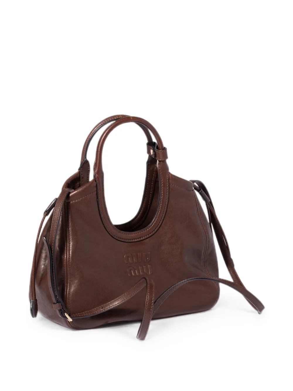 Miu Ivy nappaleren shopper Bruin