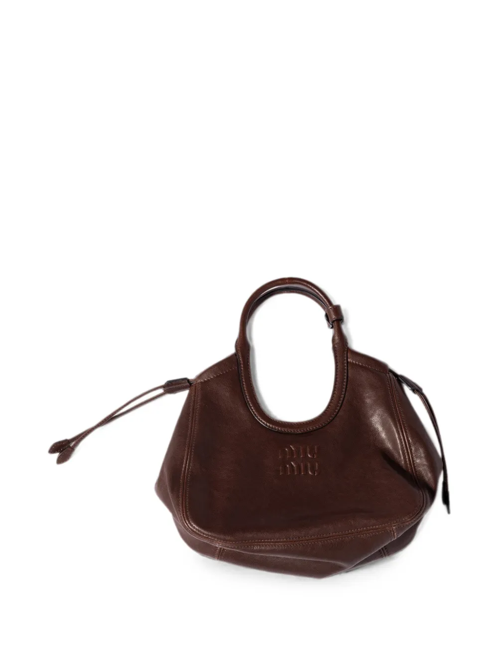 Miu Ivy nappaleren shopper Bruin
