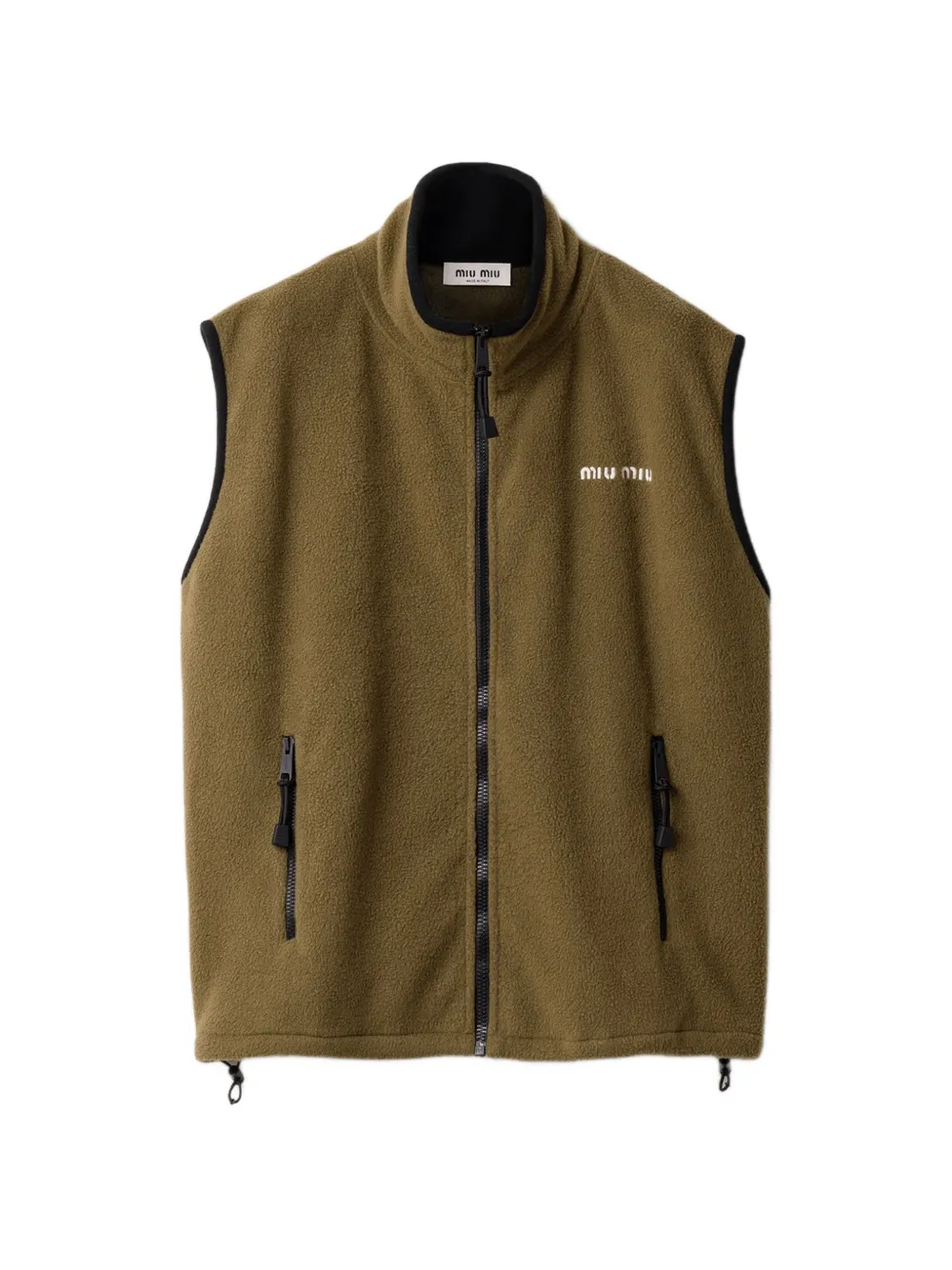 Miu Miu fleece zipper vest - Grün