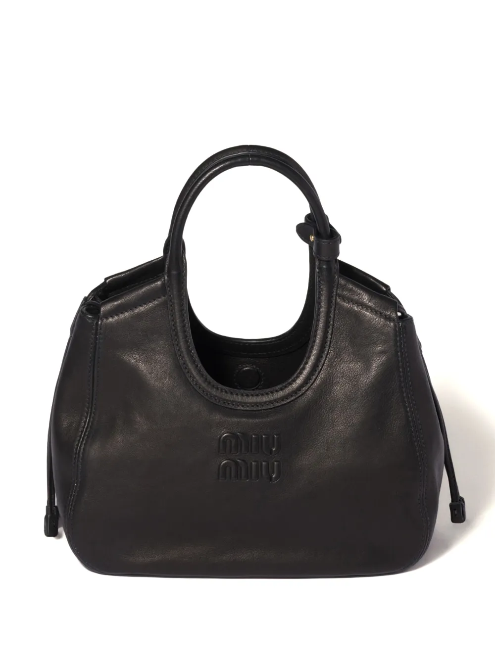 Miu Ivy nappaleren shopper Zwart