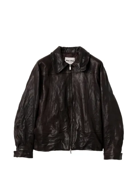 Miu Miu leather blouson jacket
