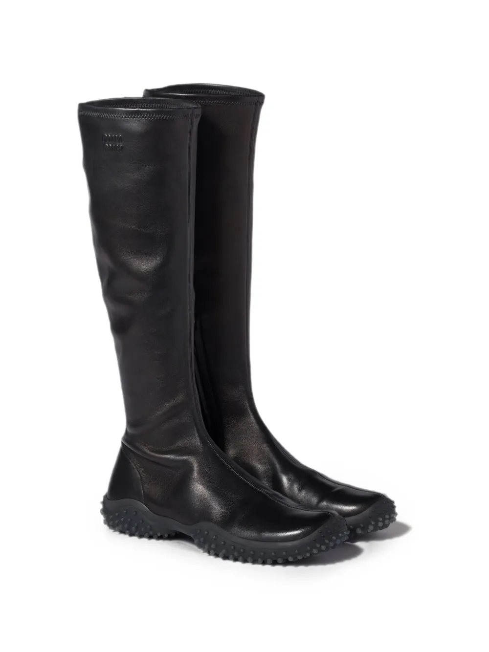 Miu stretch laarzen van nappa leer Zwart