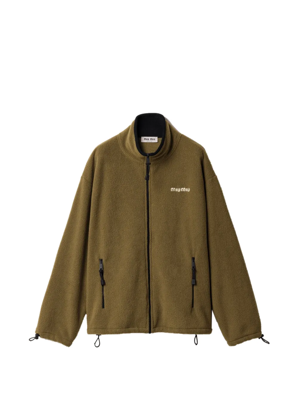 Miu Miu fleece zipper jacket - Verde