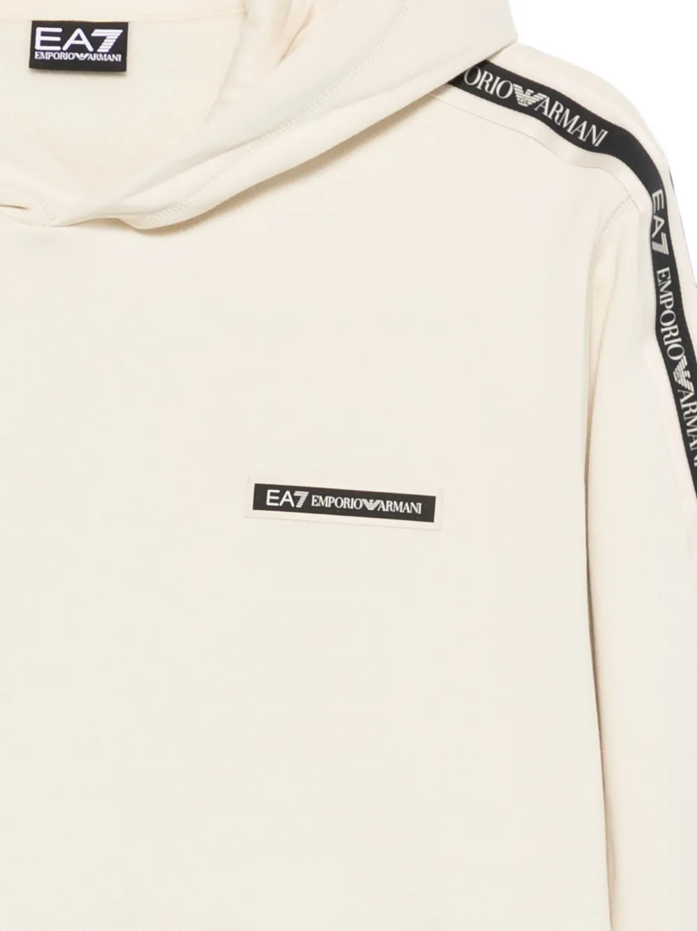 Ea7 Emporio Armani Hoodie met logoband Beige