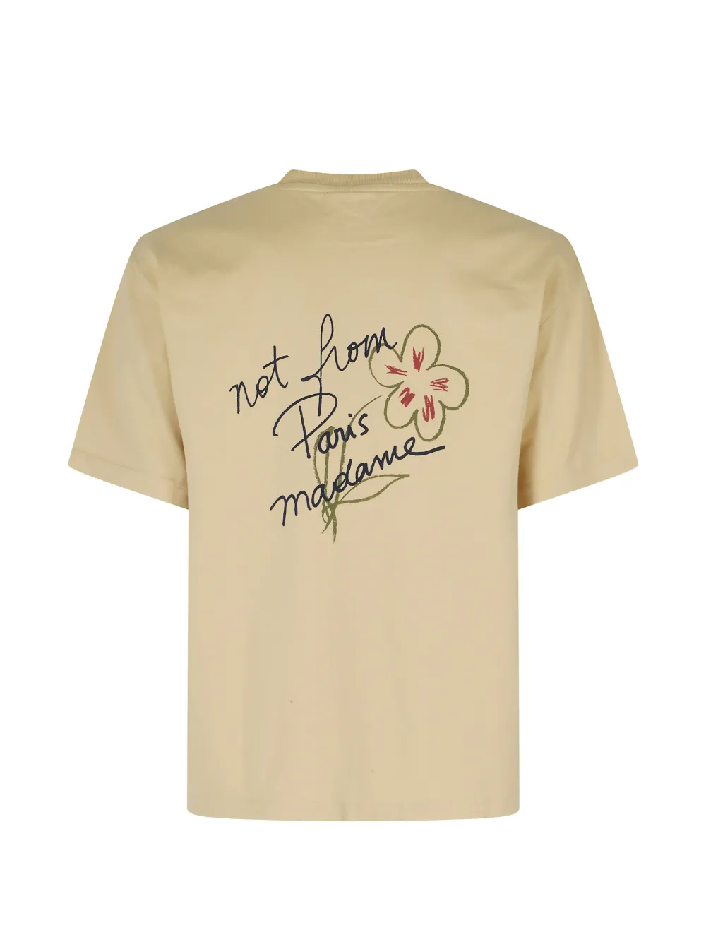 Drôle De Monsieur Slogan Esquisse T-shirt Beige