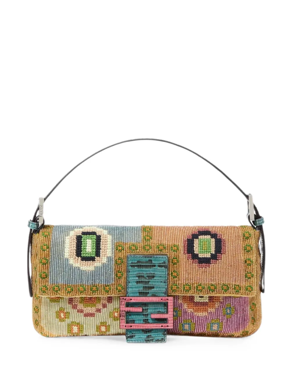 FENDI Baguette® 26424 multicolor Re-Edition bag with multicolor embroidery - Toni neutri