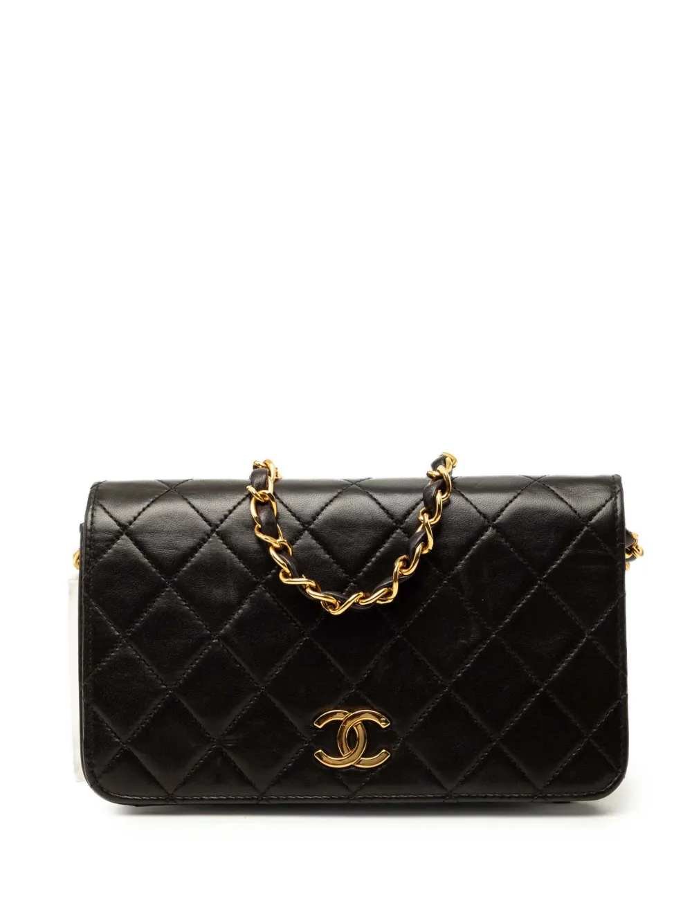 CHANEL Pre-Owned 1991-1994 Mini CC Quilted Lambskin Full Flap crossbody bag - Nero
