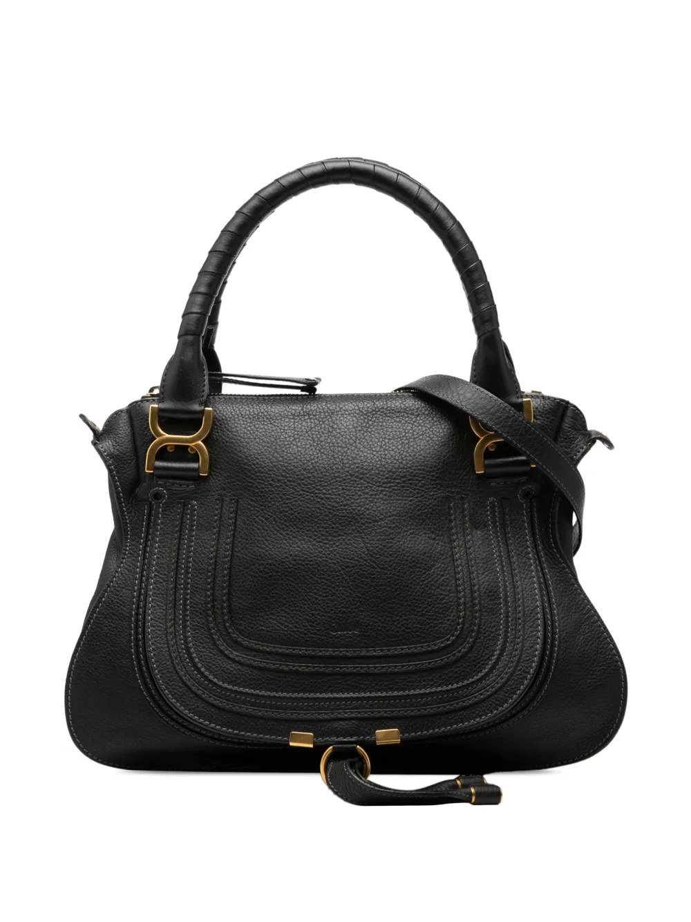 Chloé Pre-Owned 2000-2026 Medium Grained Leather Marcie satchel - Black
