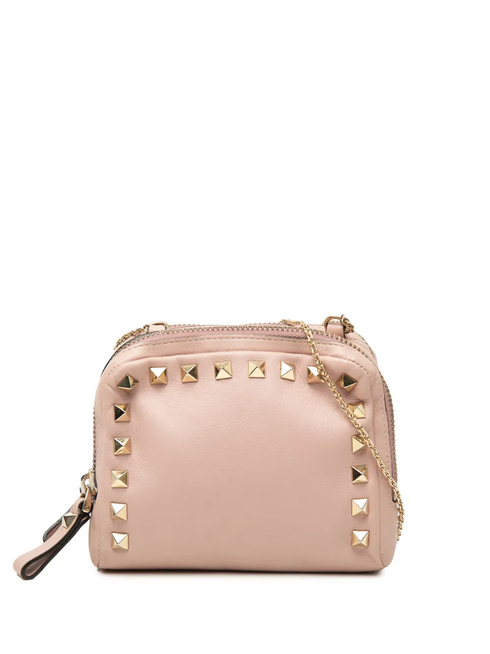 Valentino Garavani Pre-Owned 2000-2017 Leather Rockstud Double Zip crossbody bag - Rosa